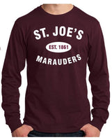 Port & Company Long-Sleeve Cotton Tee - Maroon-Youth