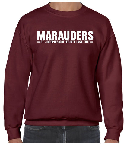 Gildan Crewneck Sweatshirt - Maroon - "Marauders St. Joseph's Collegiate Institute"
